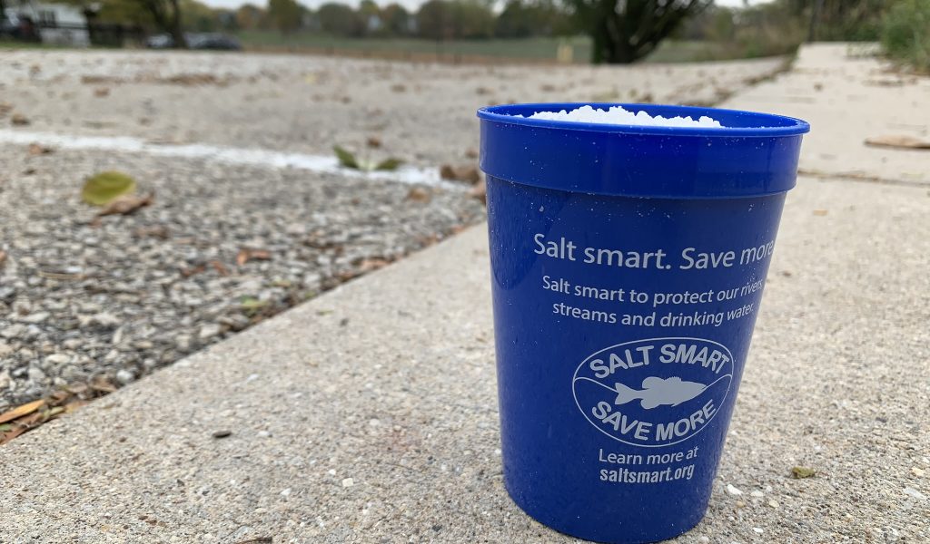 Salting cup filled with salt